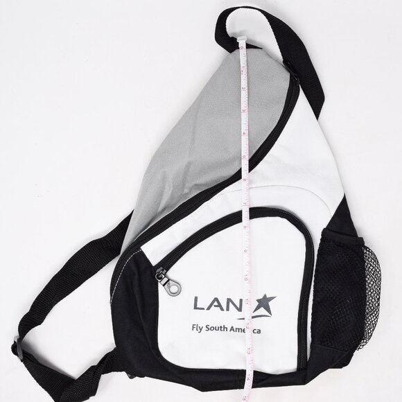 LAN Airlines Crossbody Bag Unisex Backpack Black White Fly South America Swag - Picture 12 of 13